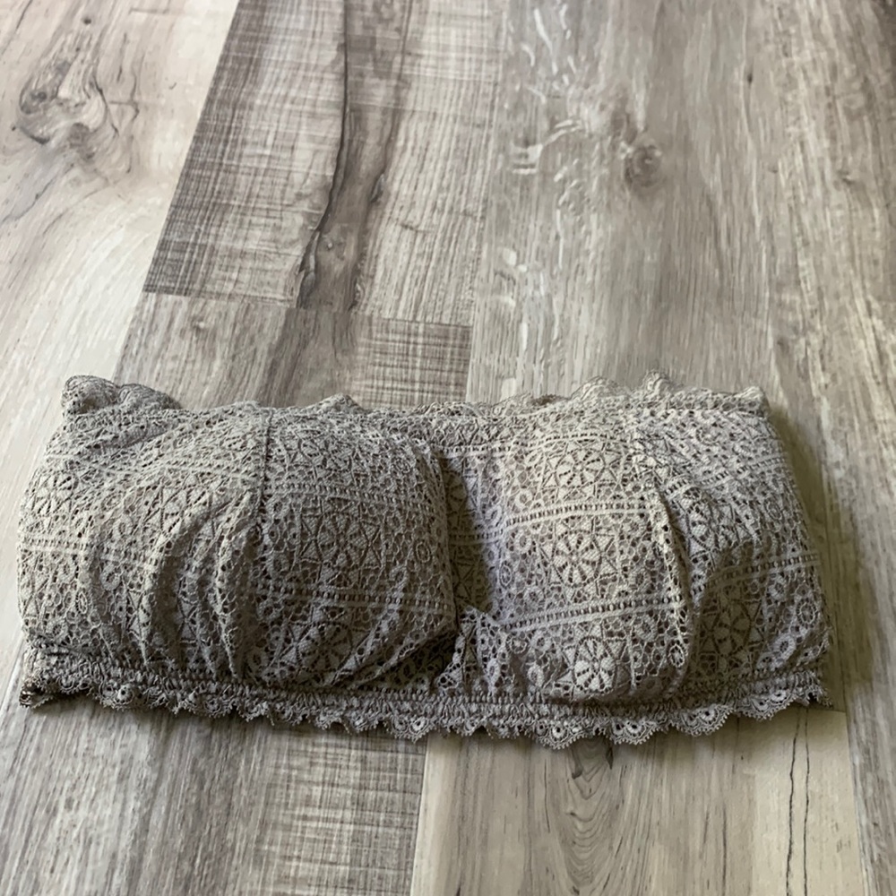 Auden Gray Lace Bandeau Bra